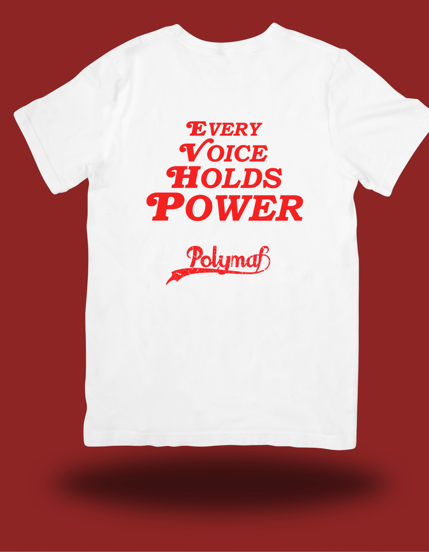 “Every Voice Holds Power” Statement Tee (White/Red)
