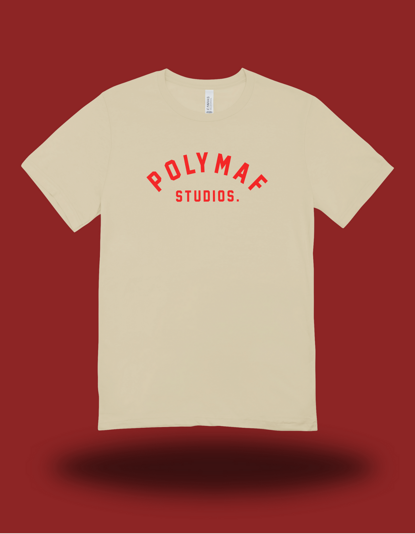 Polymaf Studios “Campus Arch” Tee (Vintage Sand / Red Ink)