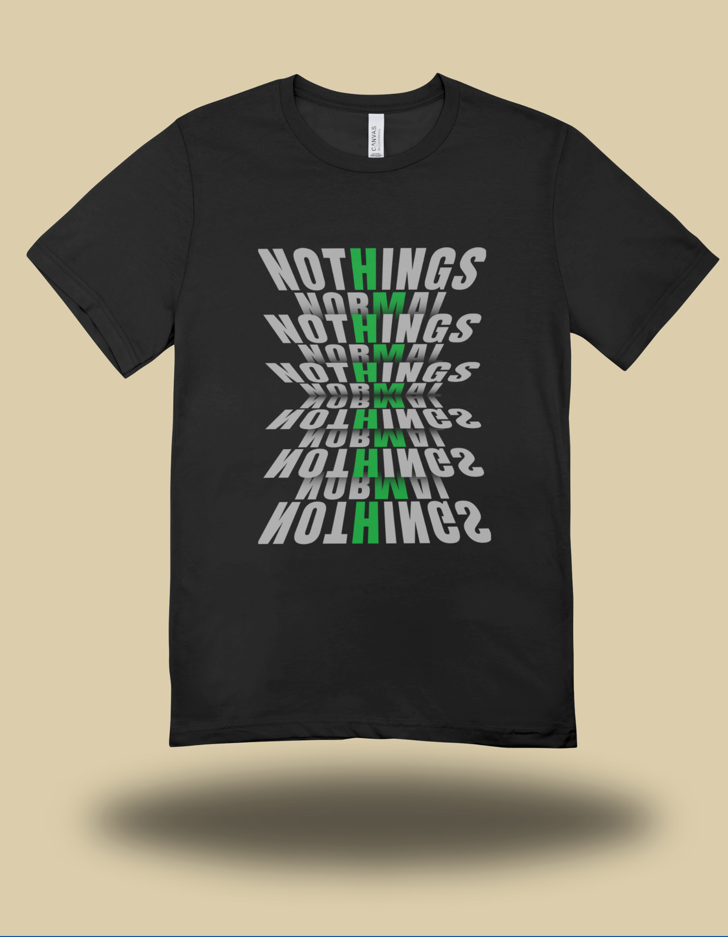 Nothings Normal “Echo Shift” Tee (Black w/ Neon Green Hit)
