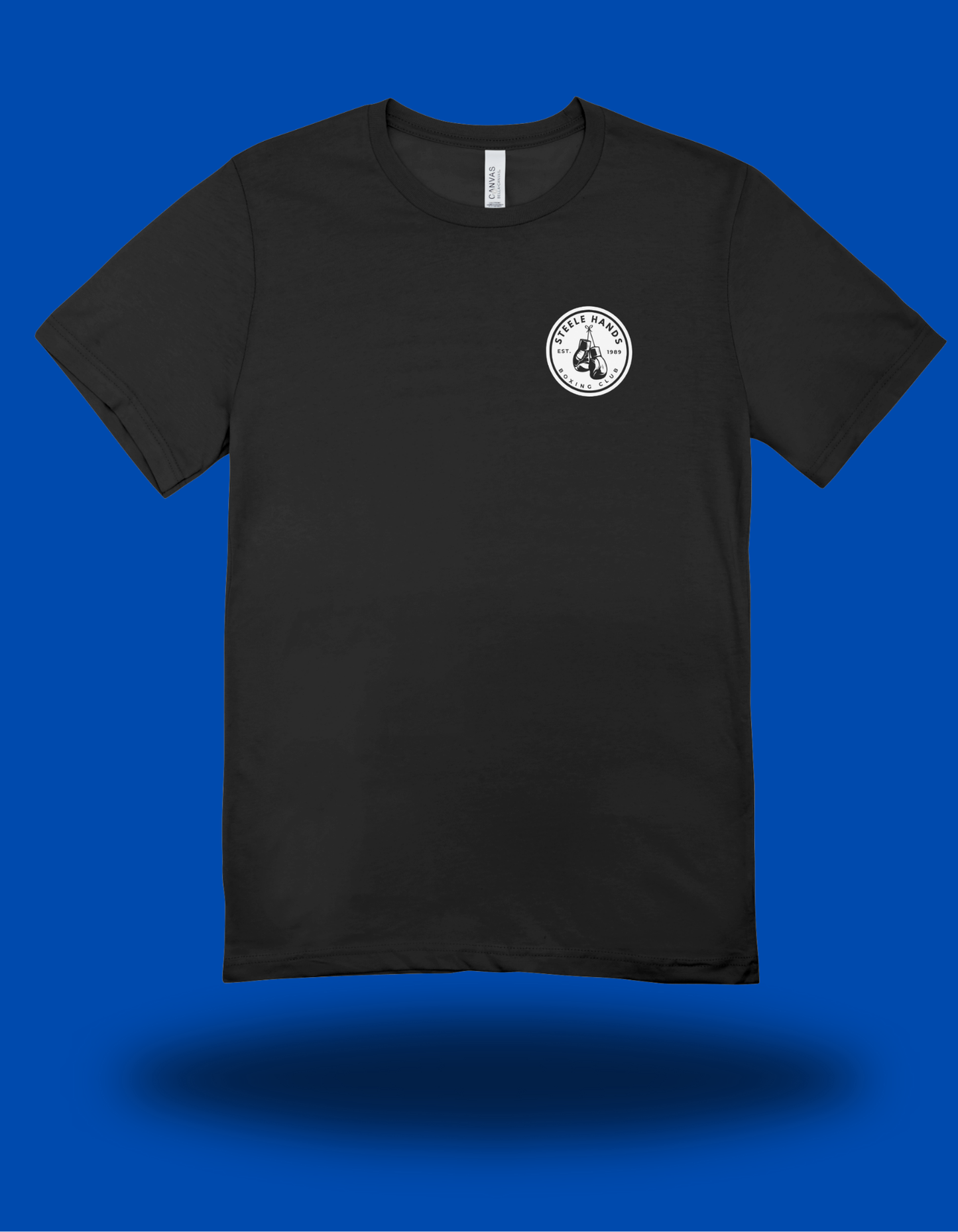 Steele Hands “Corner‑Patch” Tee (Jet Black)